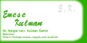 emese kulman business card